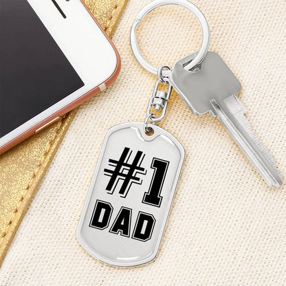 Number One Dad - Dog Tag Key Chain