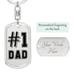 Number One Dad - Dog Tag Key Chain