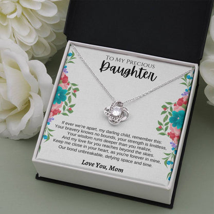 Mom To Daughter Necklace - Our Bond Unbreakable, Defying Space And Time